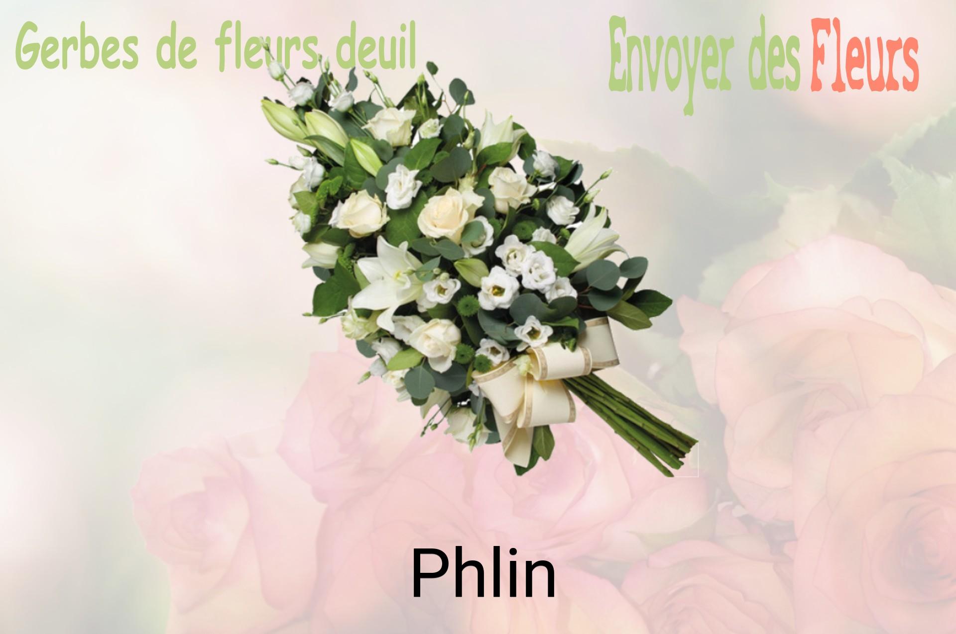 Gerbe de fleurs de deuil livrée à Phlin